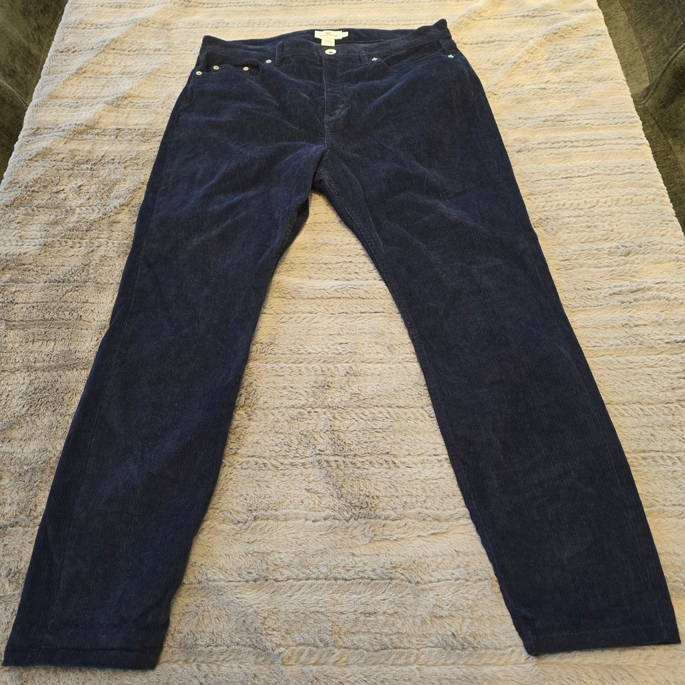 Vineyard Vines Womens Navy Blue High Rise Skinny Corduroy Pants Size 35x29